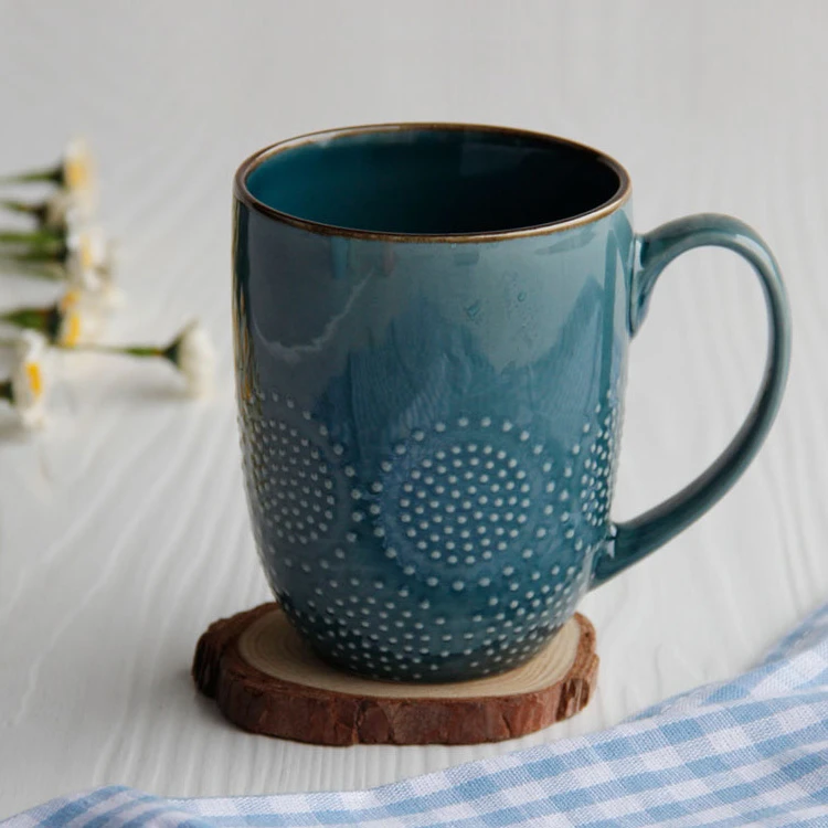 Cana de cafea ceramica albastra